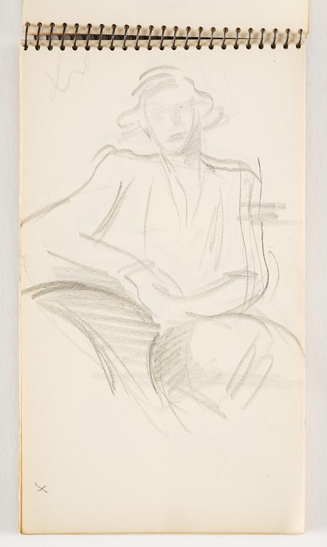 Lotte Laserstein, 4 skissböcker med blyertsteckningar.