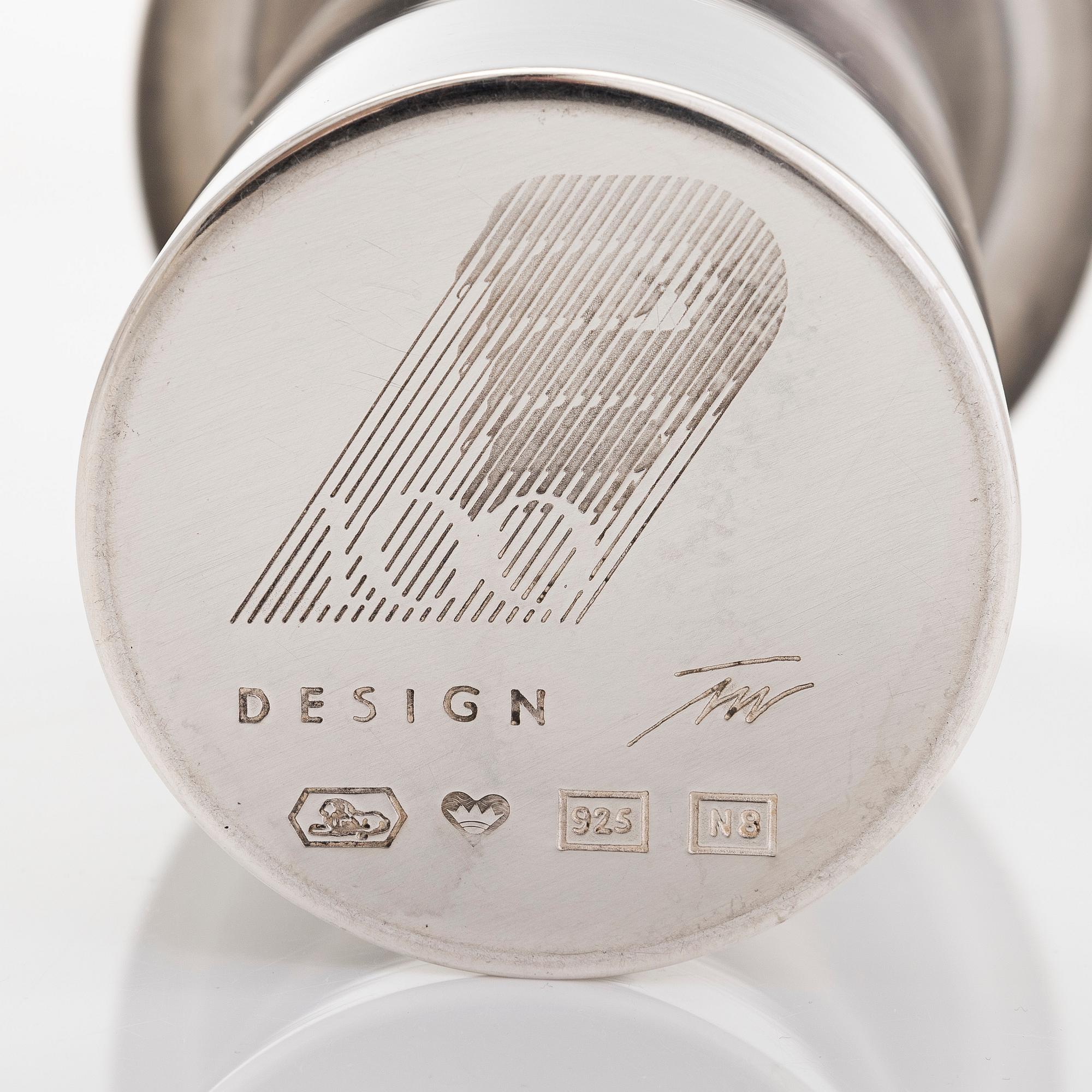 Tapio Wirkkala, vas, sterlingsilver, "Kasvu" (Tillväxt), Kultakeskus Oy, Tavastehus 1990.