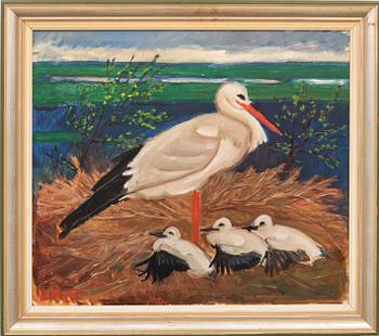 Ernst Norlind, Stork with chicks.