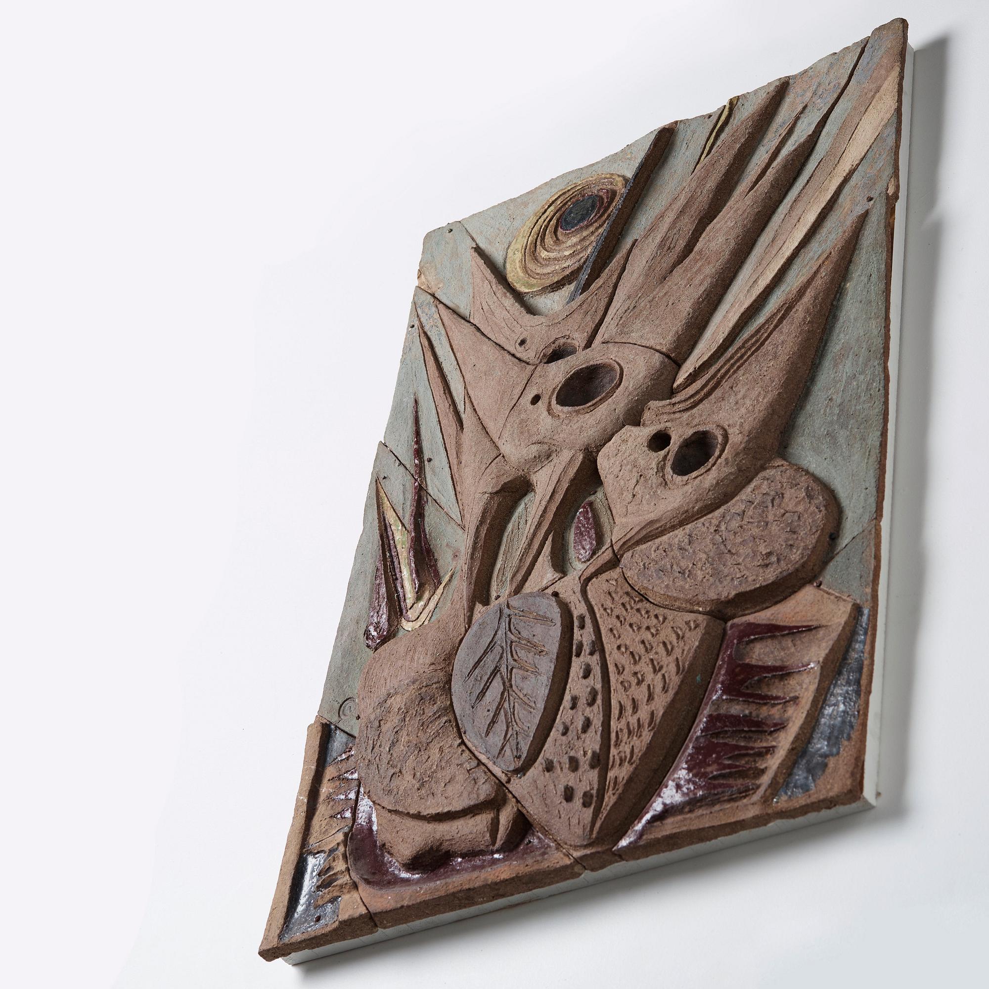 Tyra Lundgren, relief "De hungriga", egen ateljé 1950-tal.