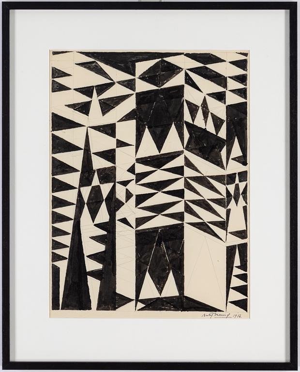 BERTIL ÖHLUND, pencil and indian ink on paper, signed and dated 1956.