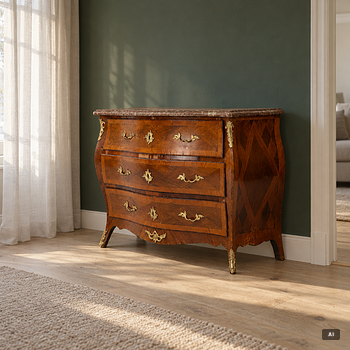 A rococo commode by S. J. Wilhelm (master in Stockholm 1759-82).
