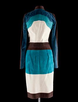A two-piece costume by Yves Saint Laurent.