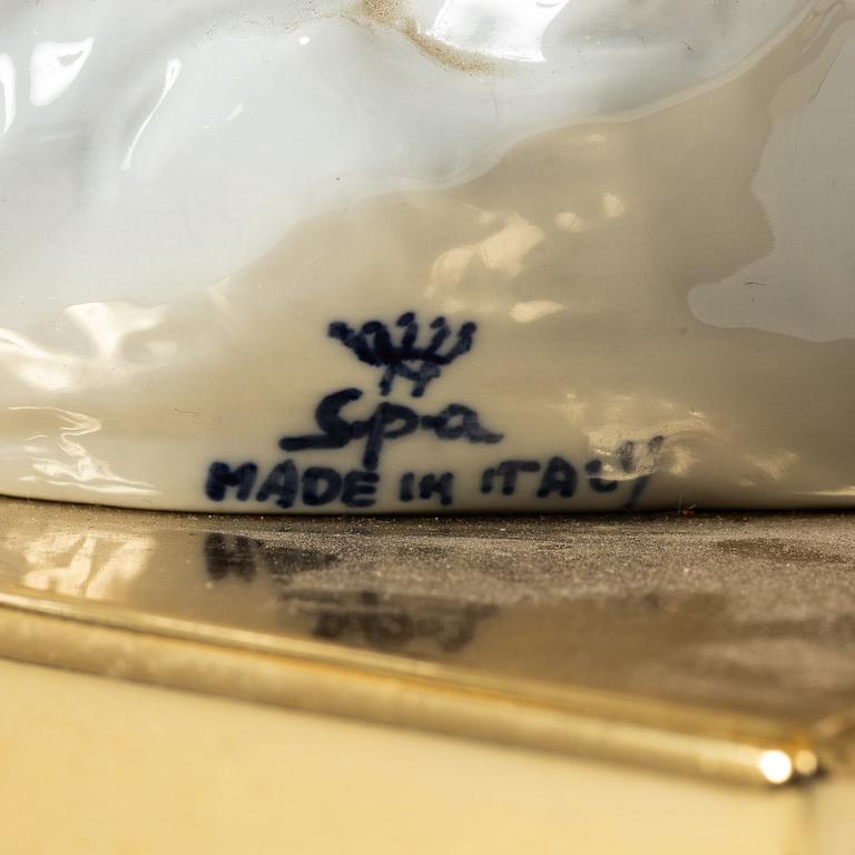 Bordslampa, Società Porcellane Artistiche, Florens, Italien, sent 1900-tal.