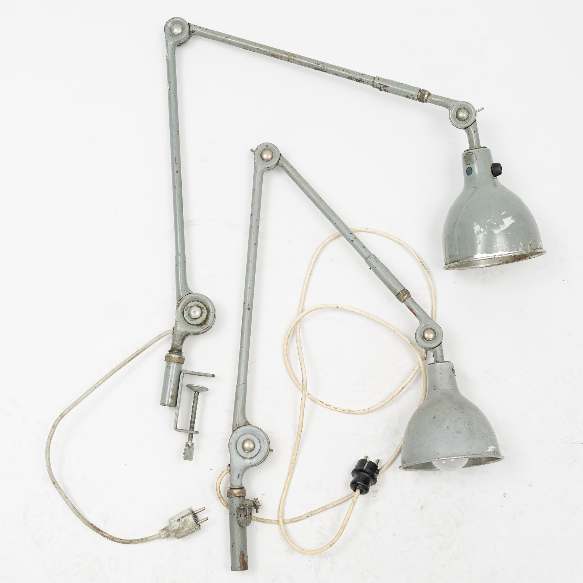 Industrilampor, ett par, PeFeGe, 1900-talets mitt.