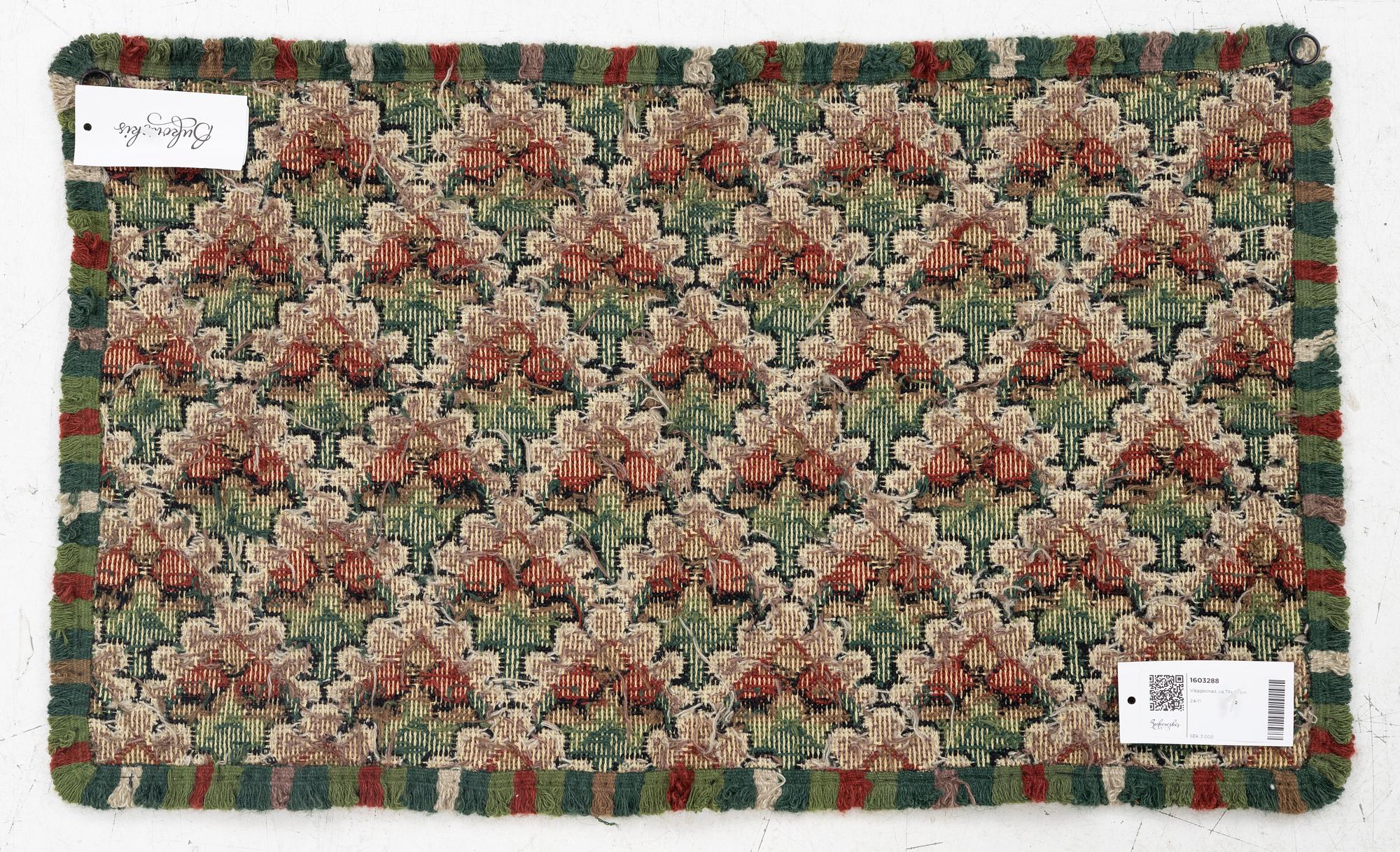 Åkdyna, korsstygn, Skåne, omkring år 1900. ca 79x48 cm.