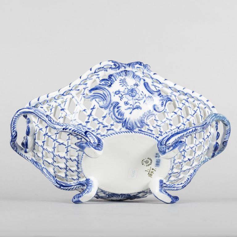 A 'Blue Fluted Full Lace' porcelain confectionary / fruit bowl, Royal Copenhagen, model 1049, 1898-1923.