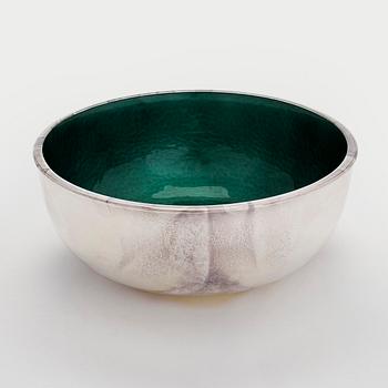 A sterling silver and enamel bowl, maker's mark of A. Tillander, Turku 2005.