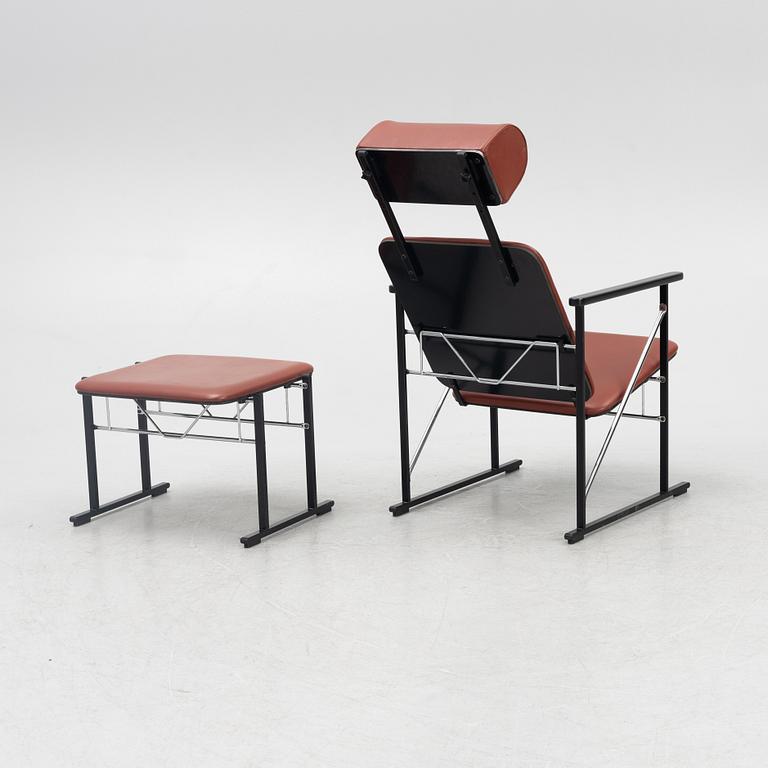Yrjö Kukkapuro, armchair with footstool, "A500 series", Avarte, Finland.