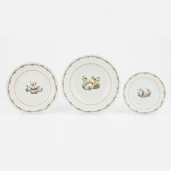 Servisdelar, 45 st, flintgods, "Mah-Jong", Rörstrand, 1900-talets första hälft.