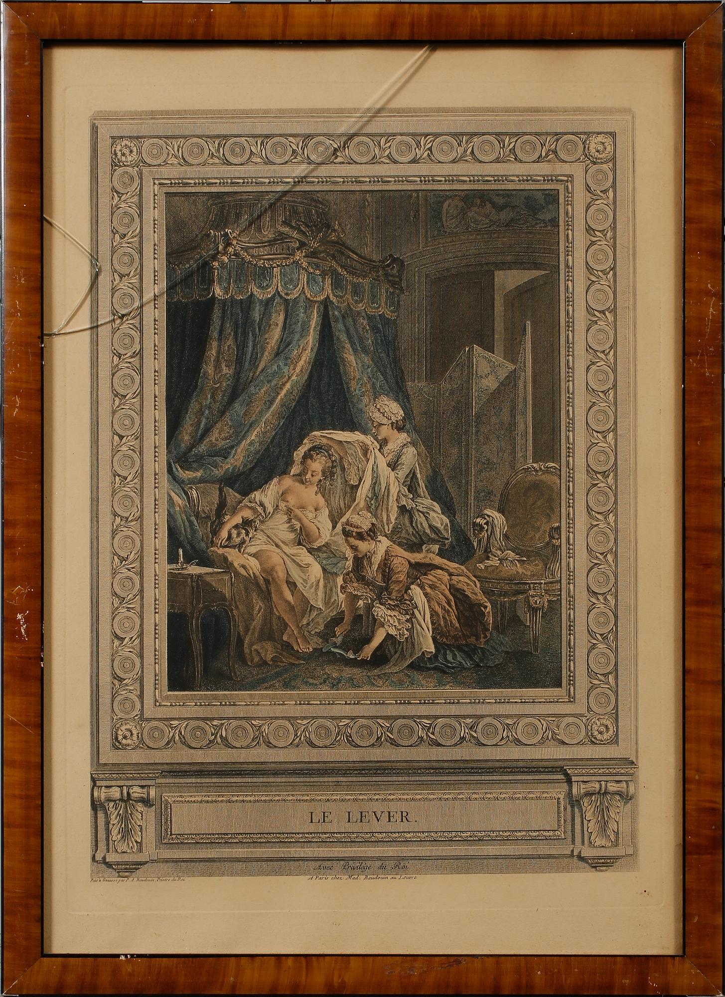 GRAVYRER, 5 st, delvis kolorerade kopparstick, 1700/1800-tal.