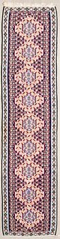 Senneh kelim rug from the gallery, semi-antique, approximately 380x87 cm.