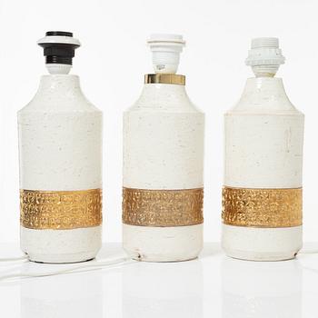 Bordslampor, 3 st, , Bitossi för Bergboms, 1900-talets andra hälft.