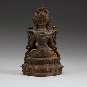 A bronze figure of Manjushri, Ming dynasty (1368-1644).