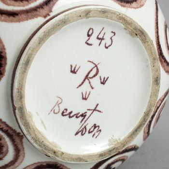 HERTHA BENGTSSON, vas, stengods, Rörstrand, 1950-tal. Troligen unik.