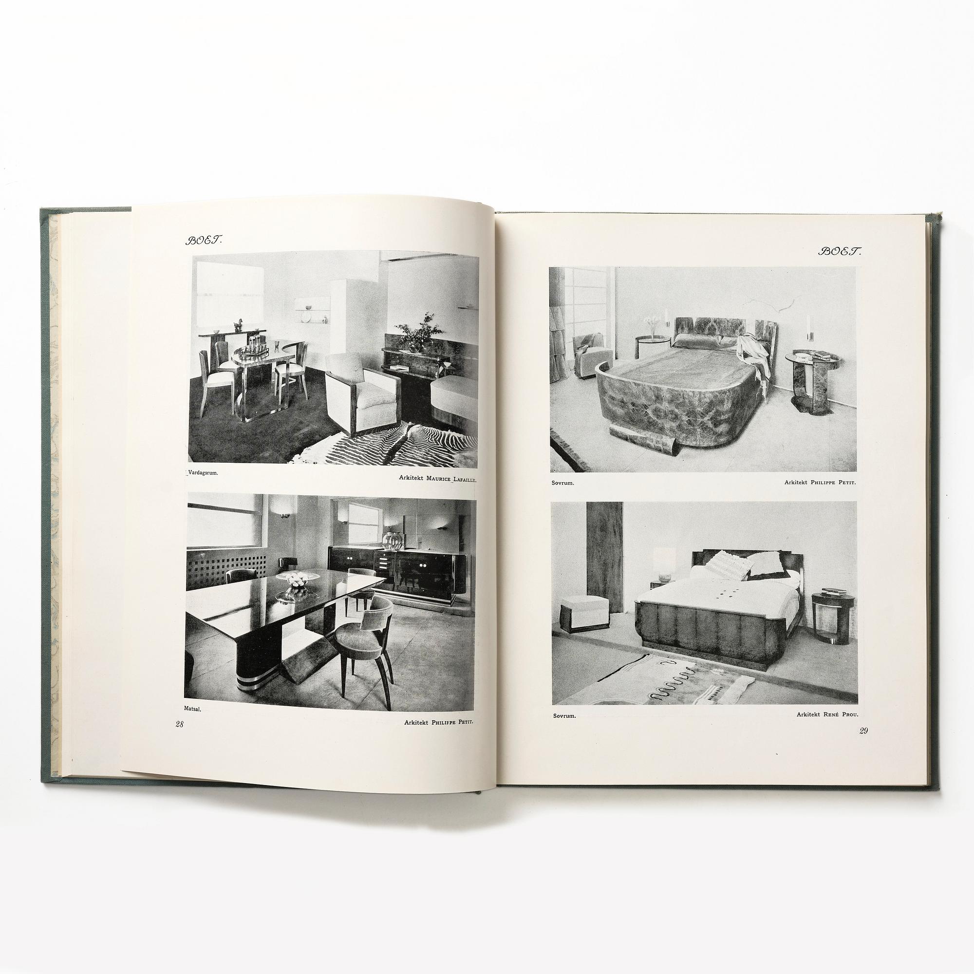 Otto Schulz, "Boet" magazine, bound volumes 1928, 1931-33, loose issues + three "Nya Möbler" and the 1945 jubilee publication.