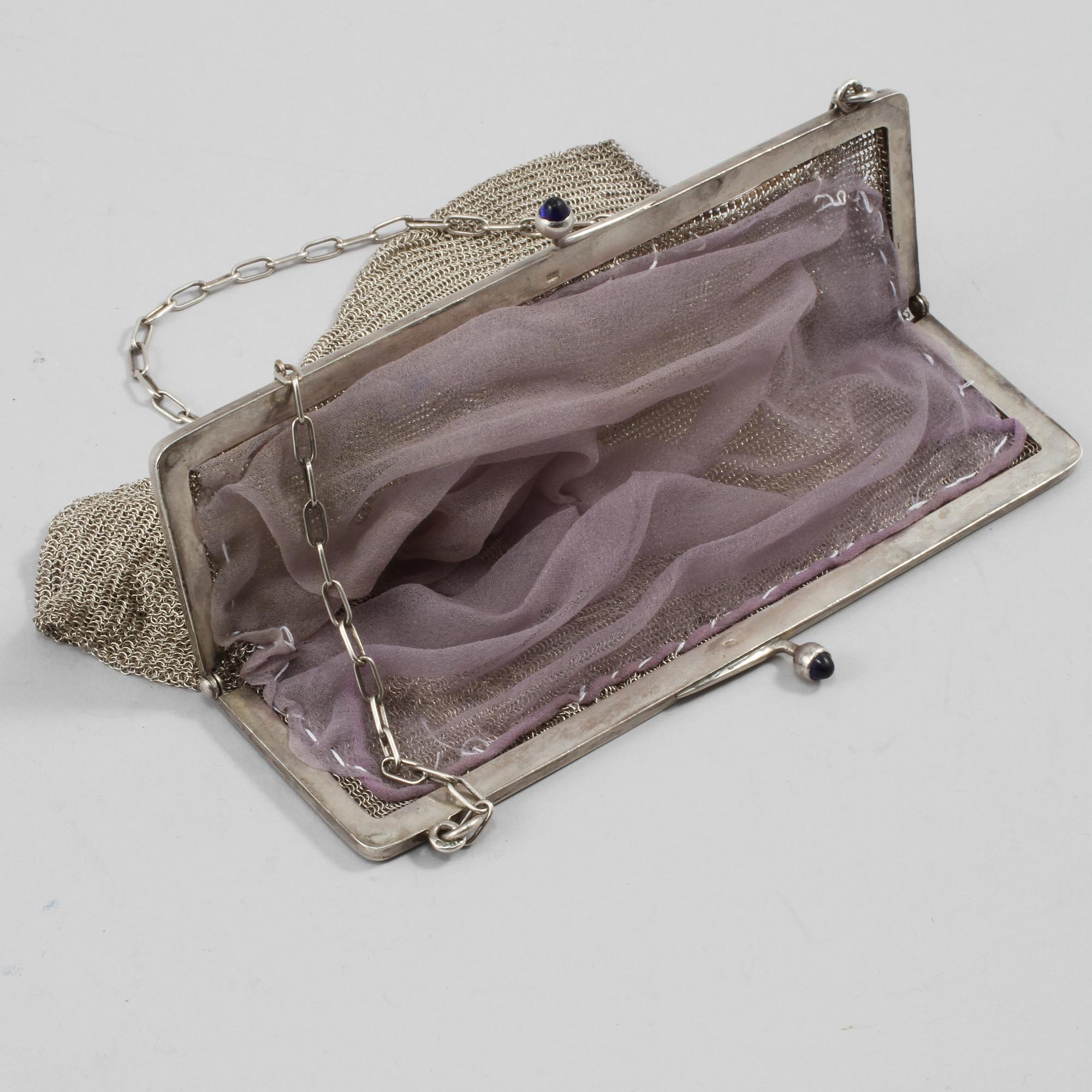 AFTONVÄSKA, silver, 1900-talets första hälft, total vikt ca 215 gram.