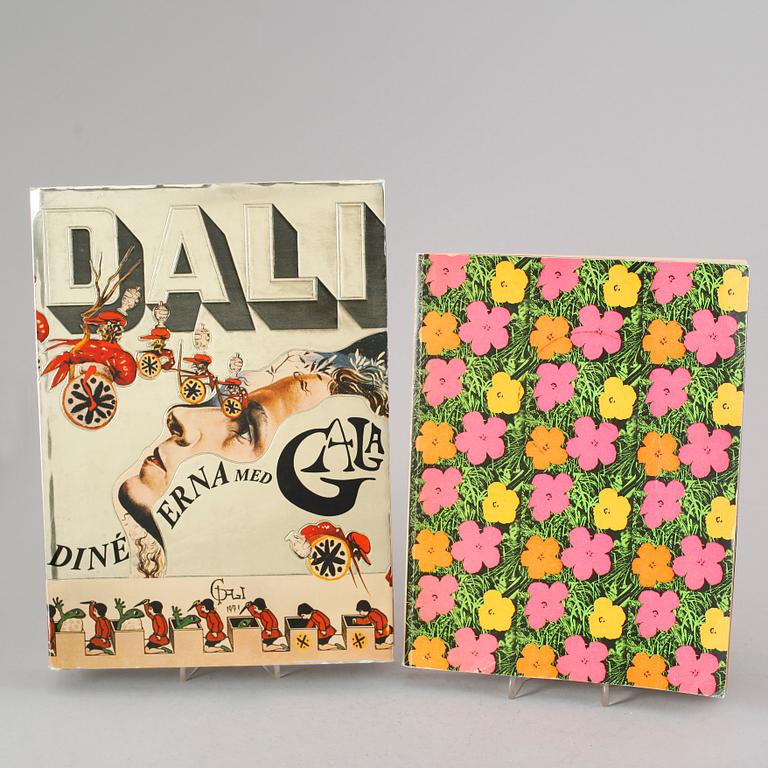 BÖCKER, 2 st, Andy Warhol samt Dinéerna med Gala, Salvardor Dali.