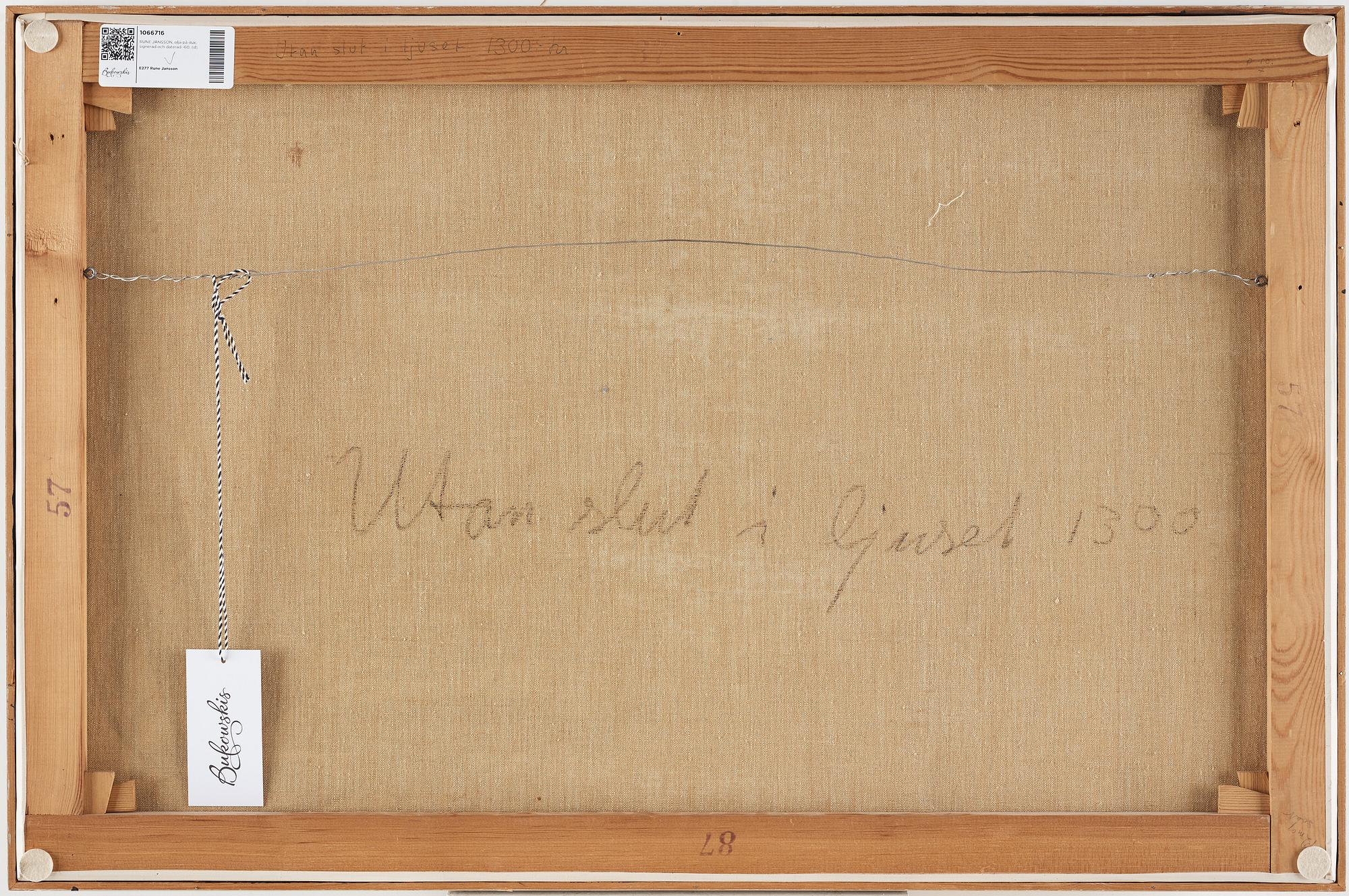 RUNE JANSSON, oil on canvas, signed and dated -60.