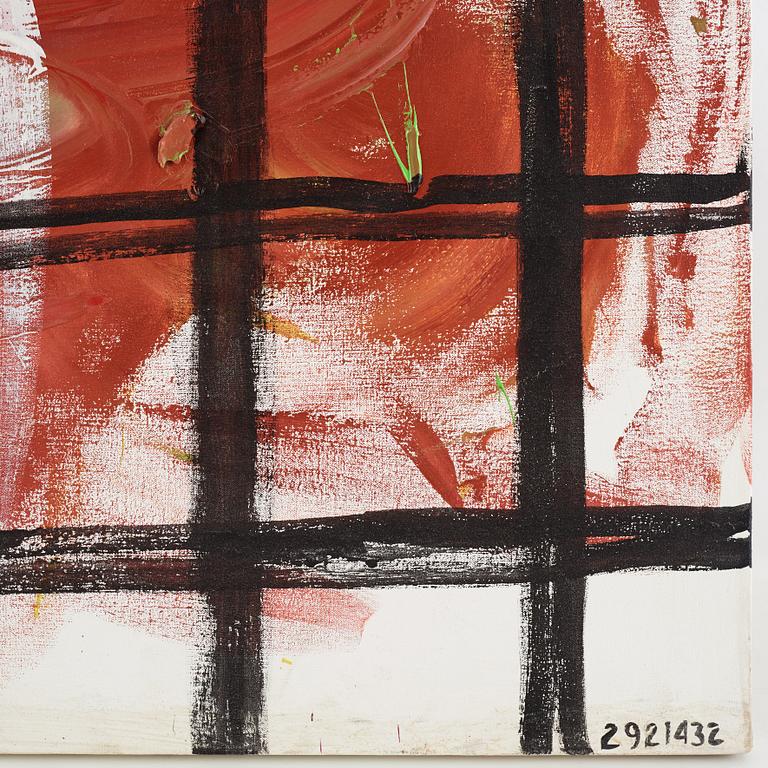 Jonathan Borofsky, oil on canvas with plastic tube and casette player.