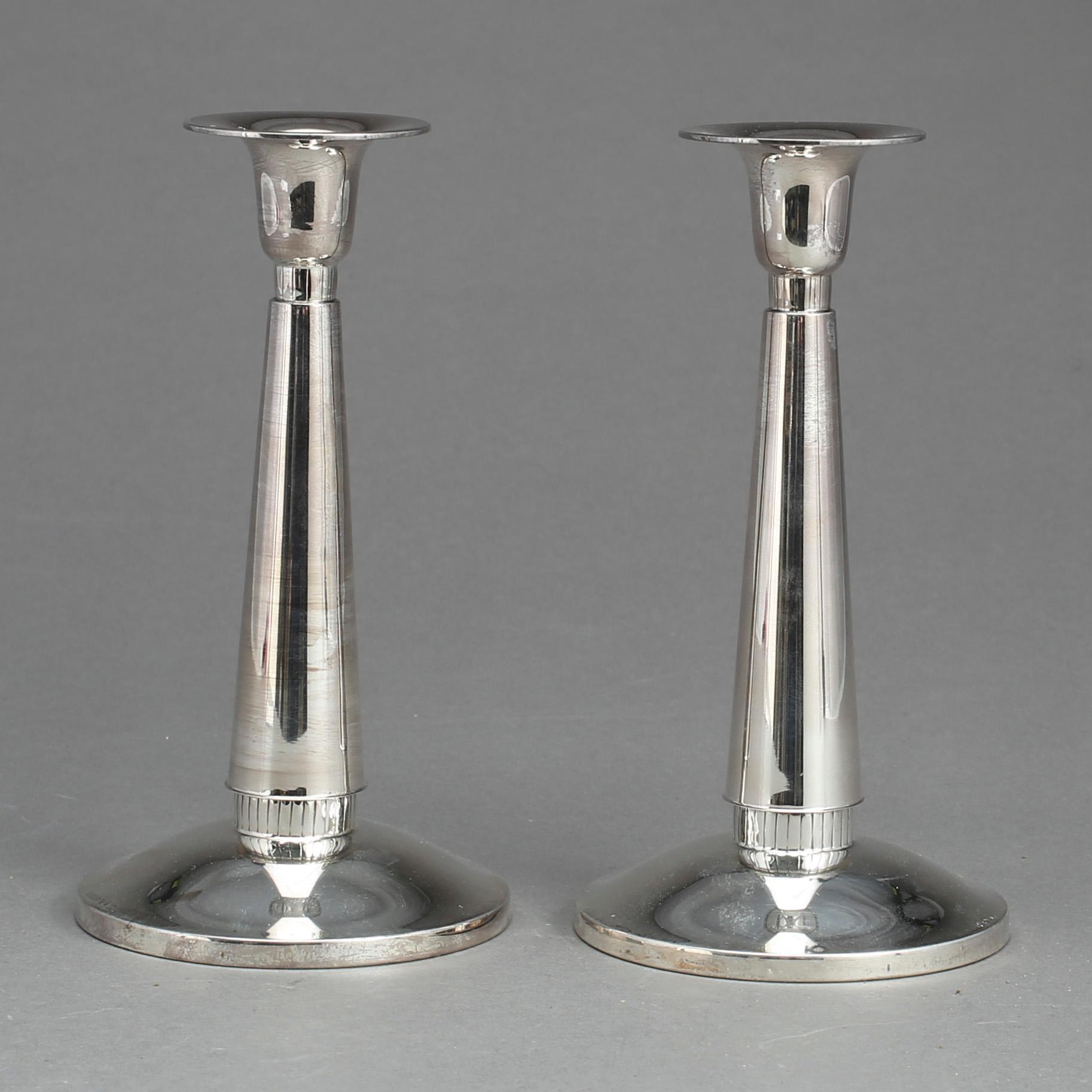 LJUSSTAKAR, ett par, silver, TESI, Göteborg, 1959.