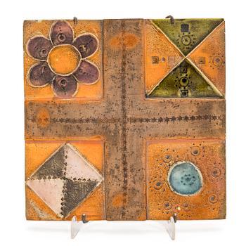 Rut Bryk, relief, stoneware, signed BRYK.