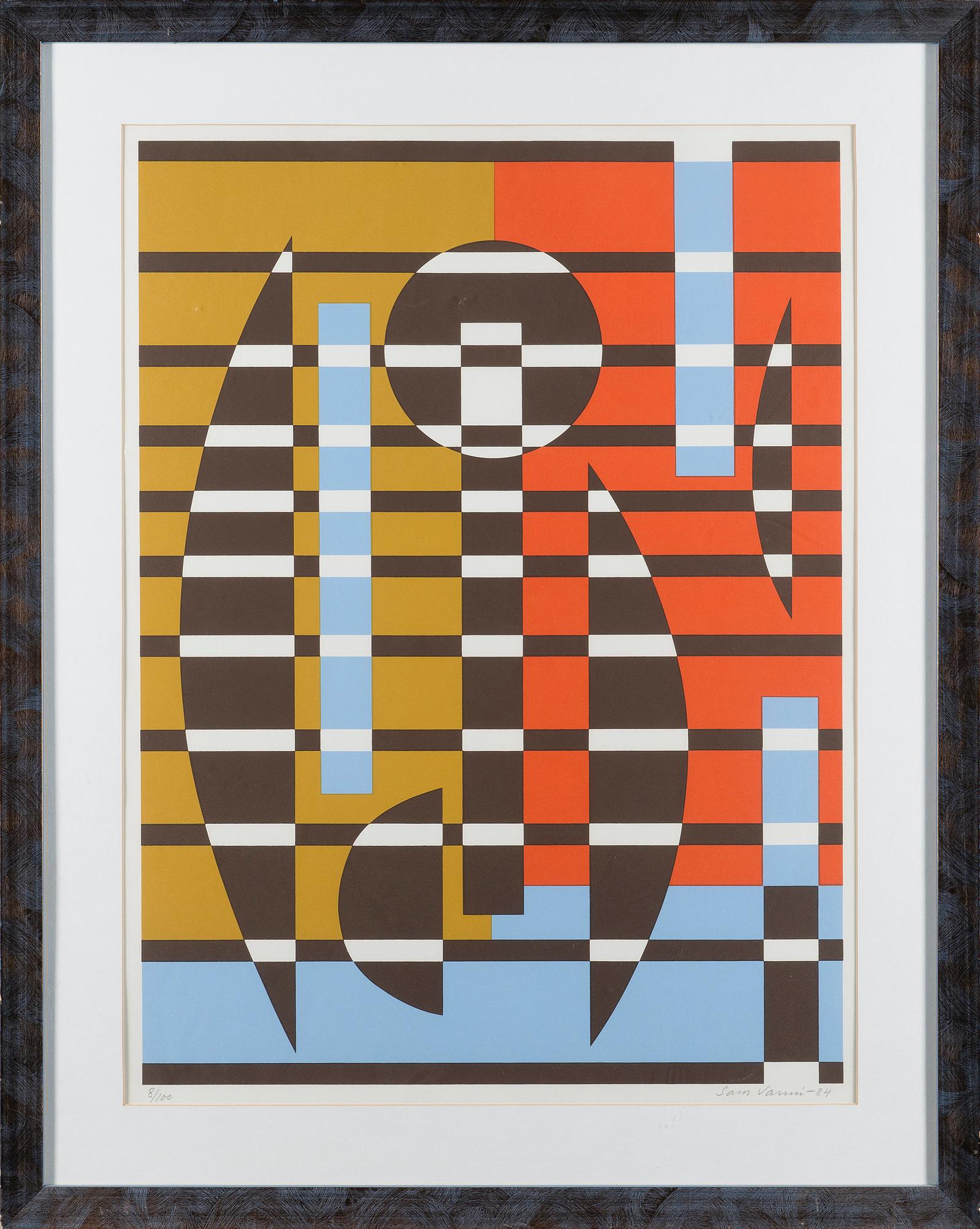 SAM VANNI, serigrafia, signeerattu ja päivätty -84, numeroitu 8/100 ...