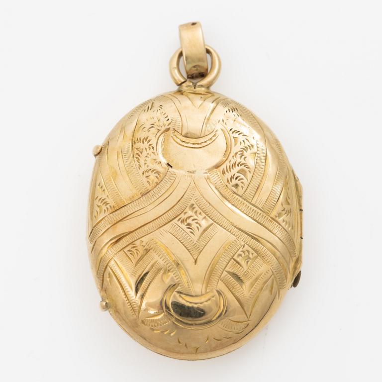 Pendant, locket, 18K gold.