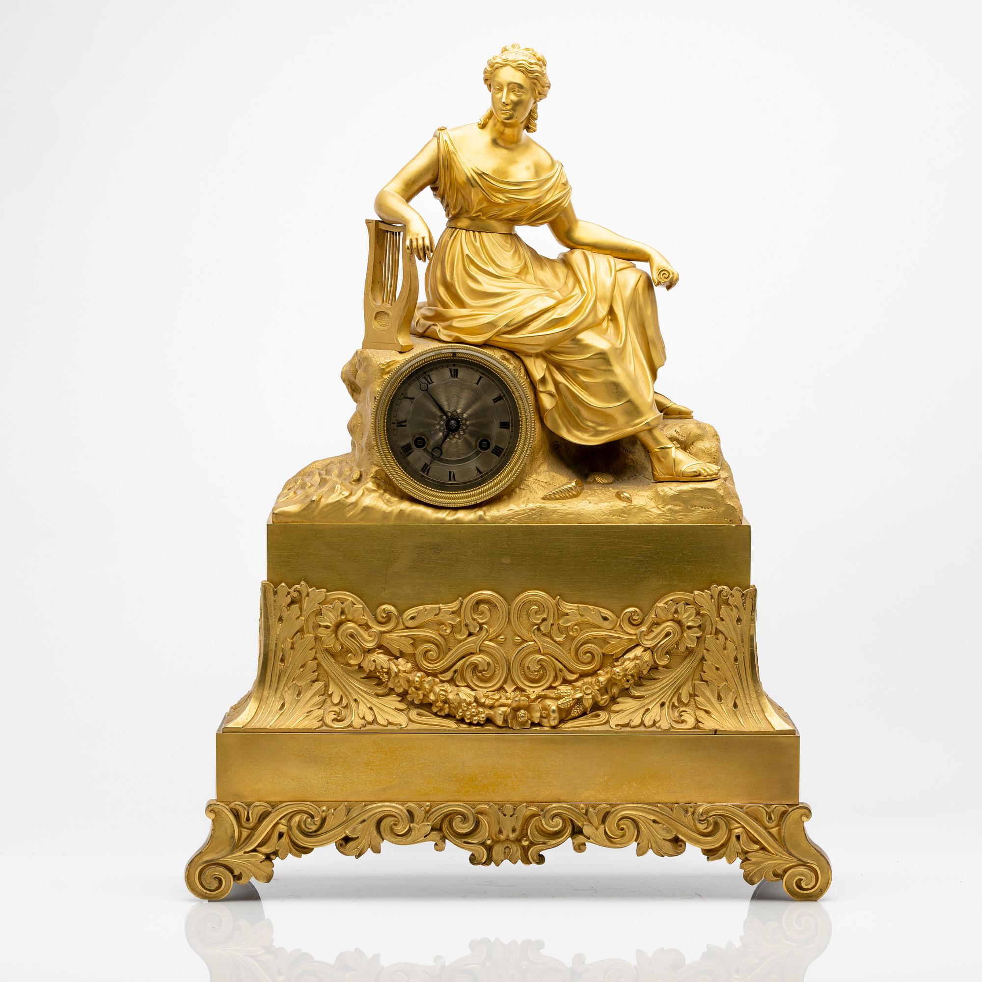 Table pendulum clock, Empire style, late 19th century.