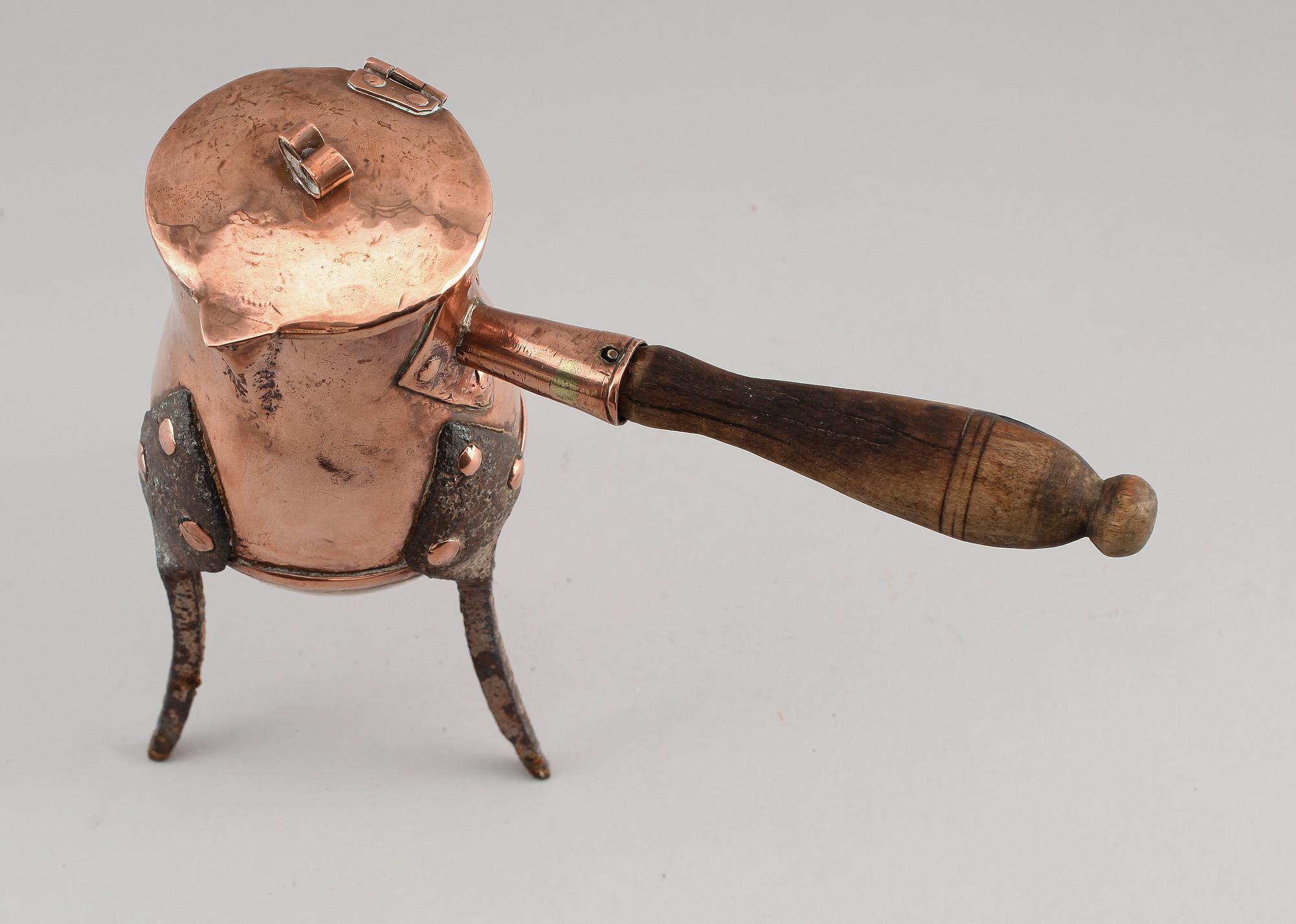 CHOKLADKANNA, koppar, 1700-/1800-tal.