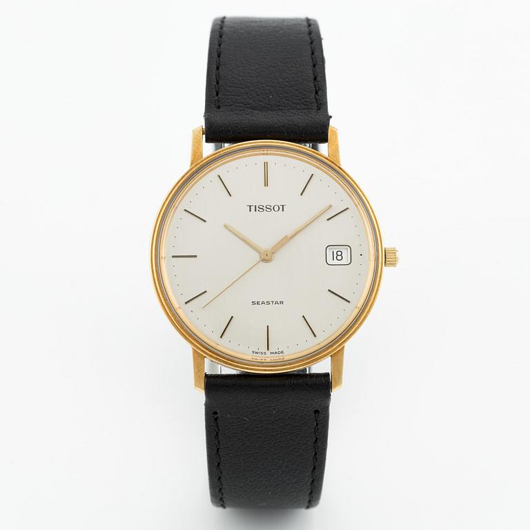 Tissot, Seastar, 18K gold, wristwatch, 33.5 mm.