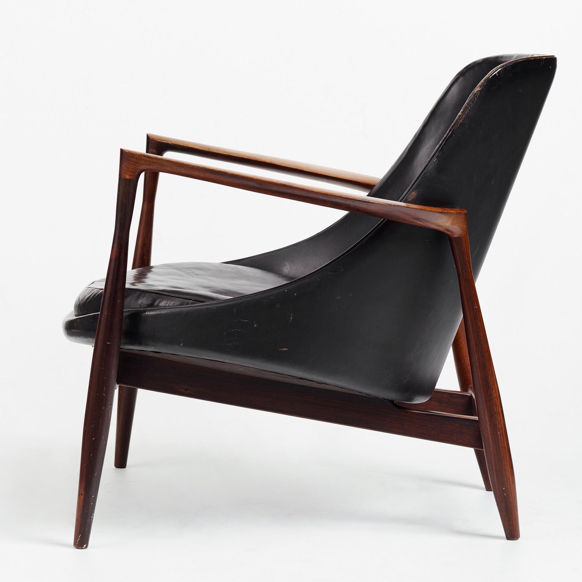 Ib Kofod-Larsen, a palisander "Elisabeth", easy chair, model "U 65", Christensen & Larsen, Copenhagen, Denmark, 1950-60's.