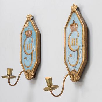 LJUSLAMPETTER, ett par, gustavianska, ett par, 1700-talets slut.