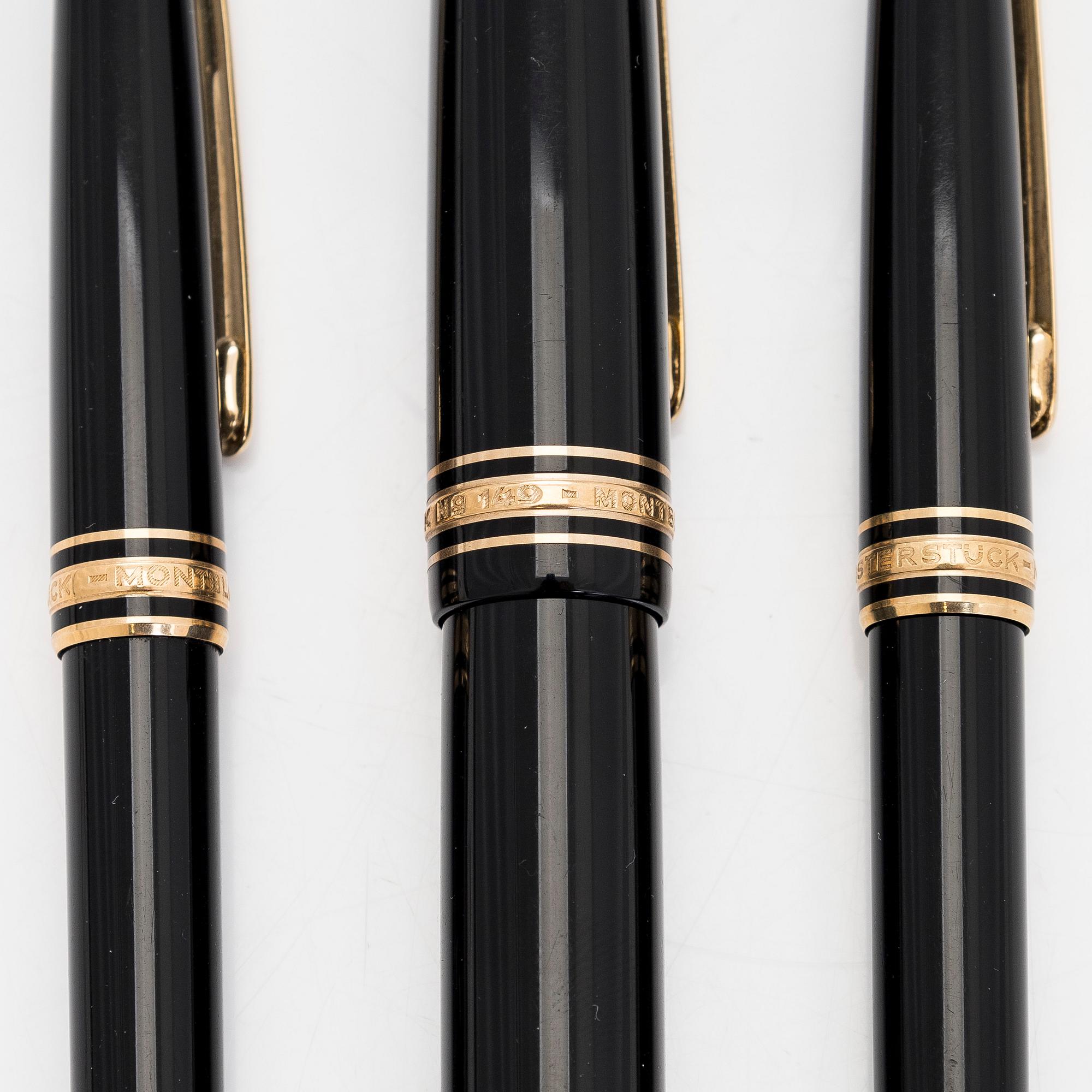 Montblanc, pennor, 3 st, "Meisterstück".