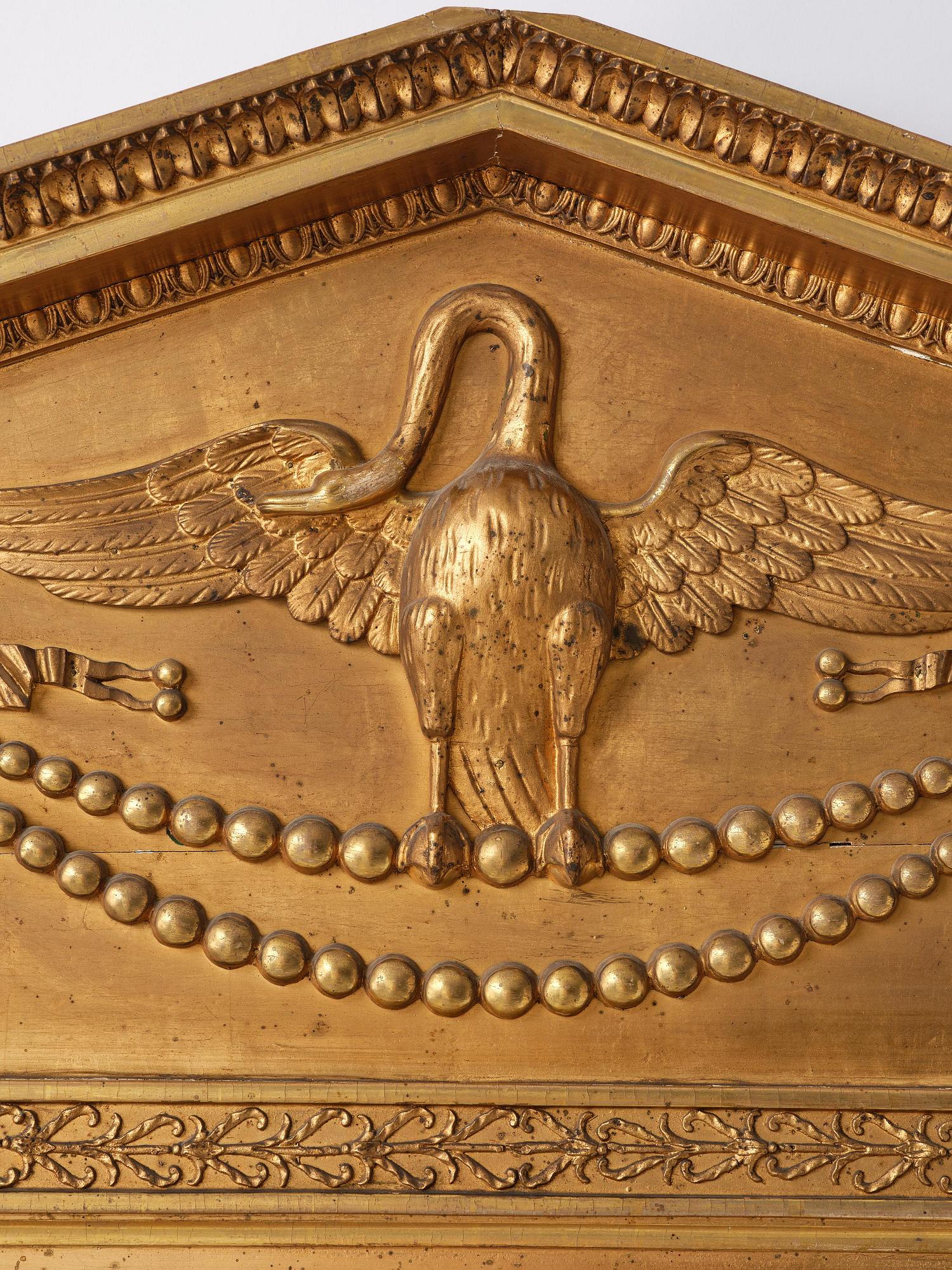 A late Gustavian giltwood mirror, Stockolm circa 1800.