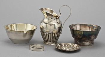 PARTI SILVER, 5 delar, silver, 1900-tal, vikt 285 g.