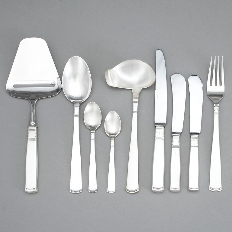 BESTICKSERVIS, 58 delar, silver, "Rosenholm", GAB, 1960-90-tal. Vikt tot ca 2250 gram.