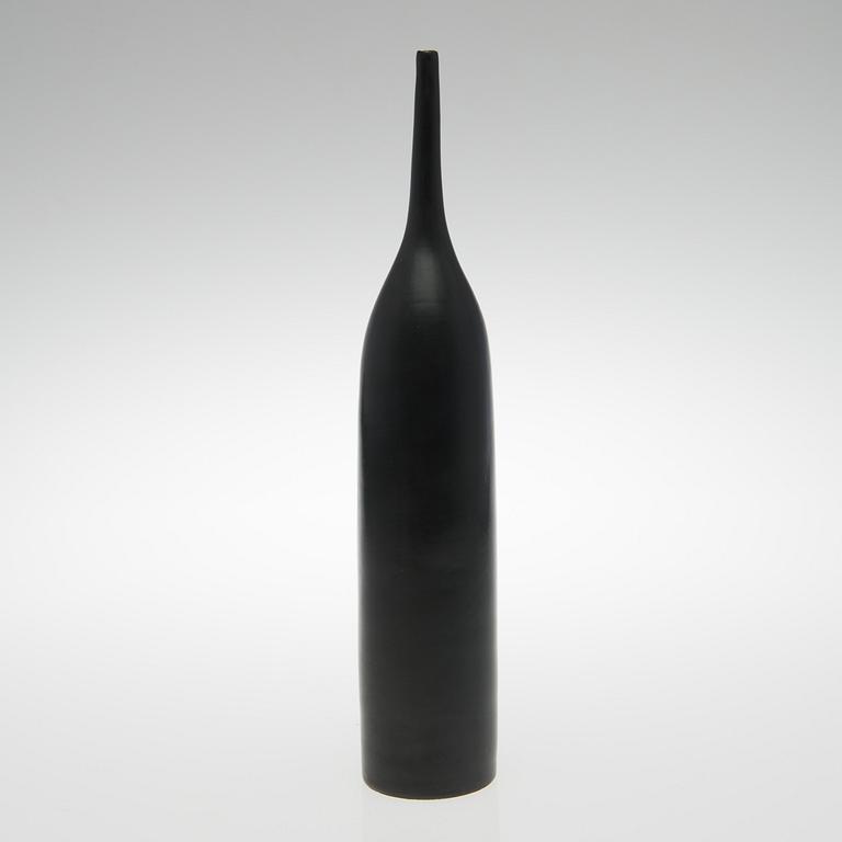 GEORGES JOUVE, KERAMIKVAS. Black bottle. Sign. Jouve. Sent 1950-tal.