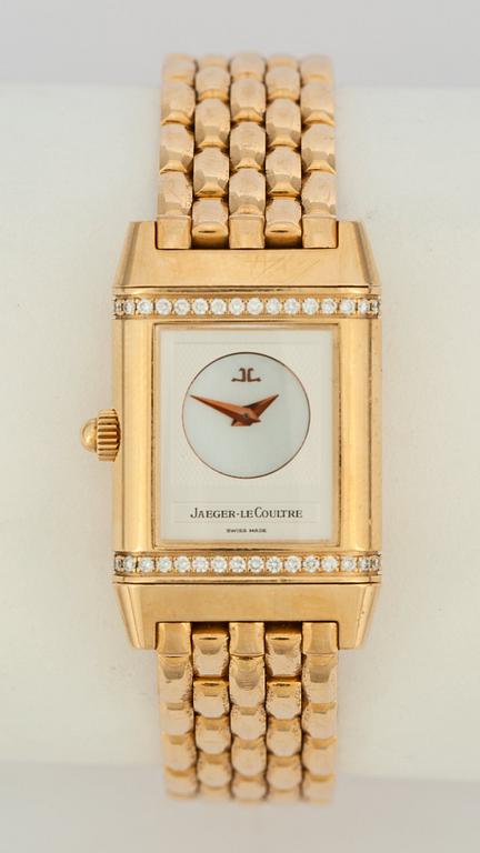 Jaeger-LeCoultre - Reverso, manual. Gold / gold with diamonds. 21 x 21mm. approx 1995.