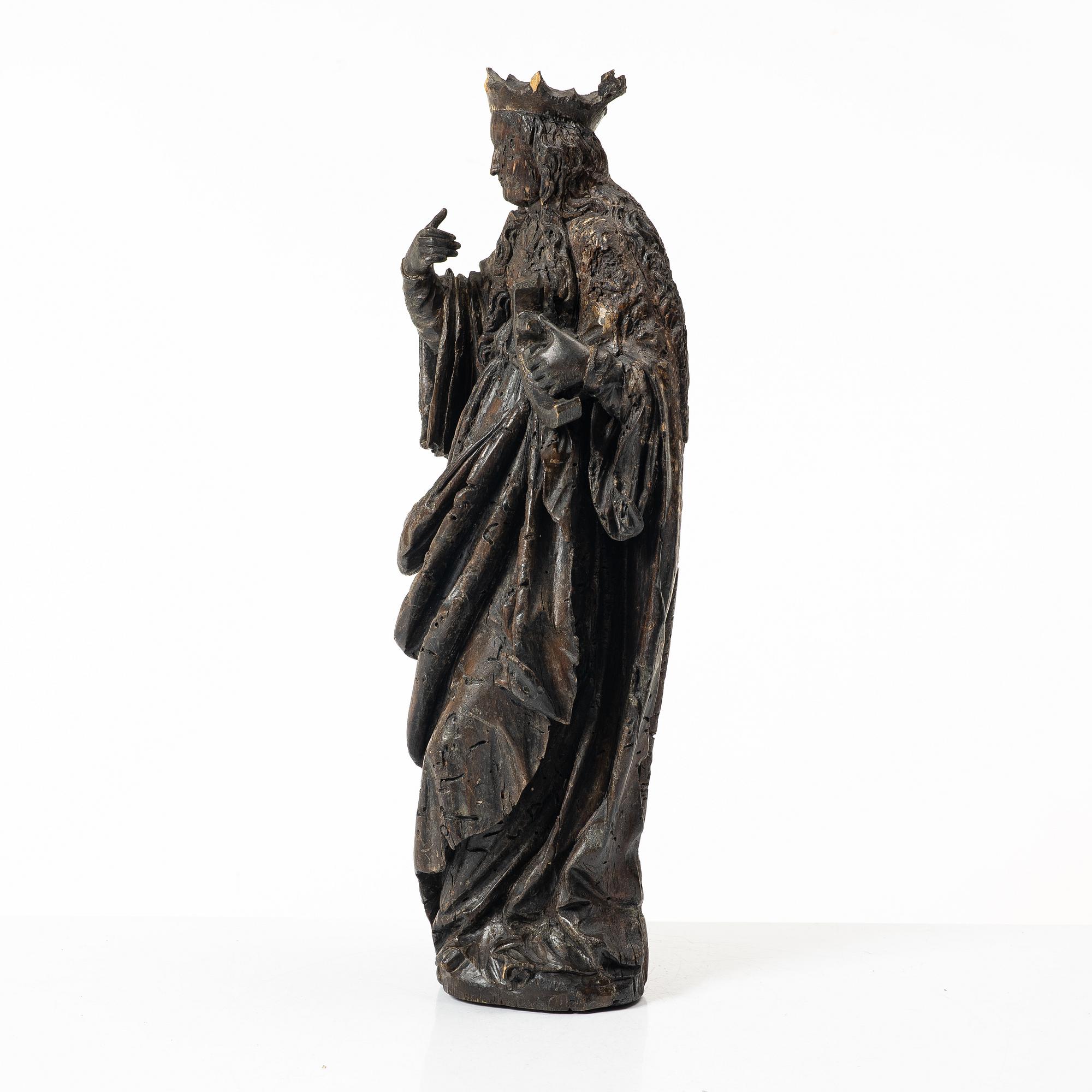 Sculpture, wood, Southern Europe, 16th/17th century. Catherine of Alexandria.