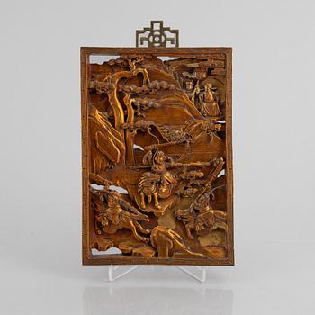 A wooden panel, China, early 20th century.