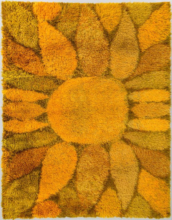 Ritva Puotila, Finnish rya-rug for Oy Finnrya Ab. Circa 170 x 135 cm.