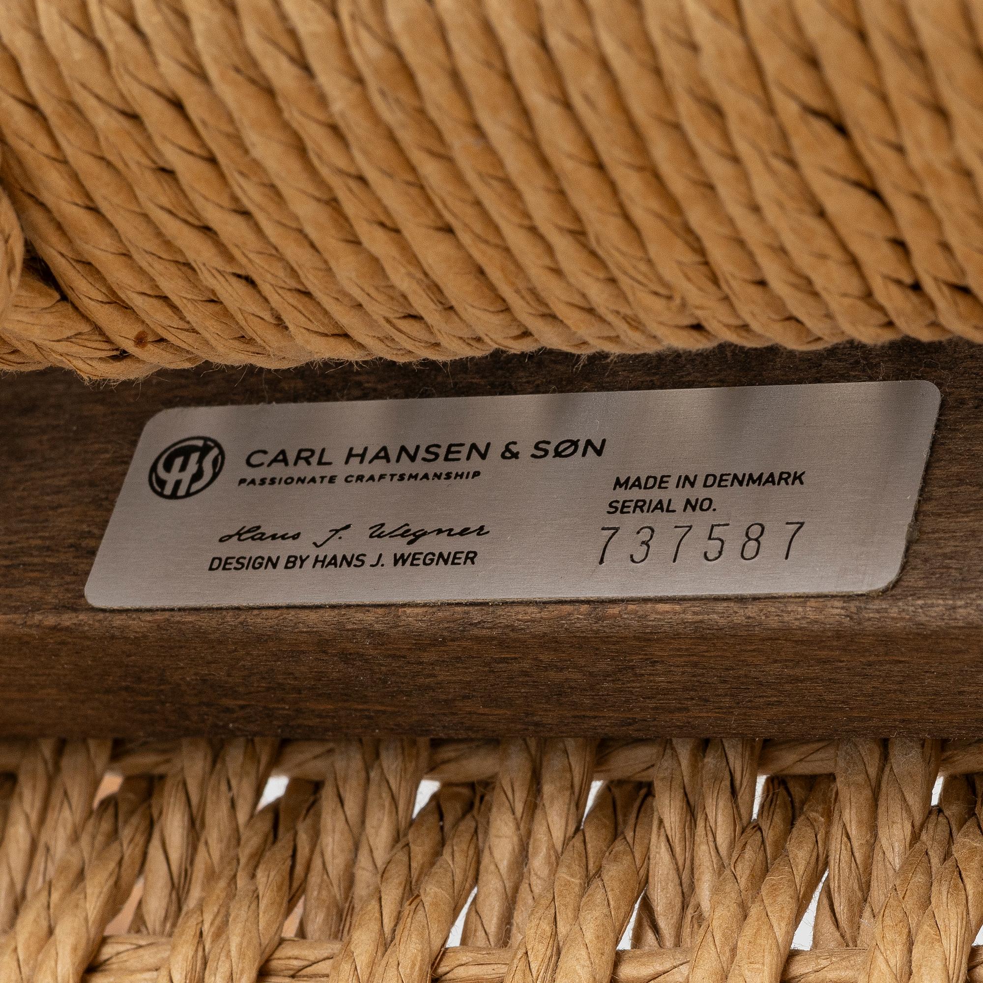 Hans J. Wegner, Six "Spisestolen" chairs/CH23, Carl Hansen & Søn, Denmark, contemporary production.