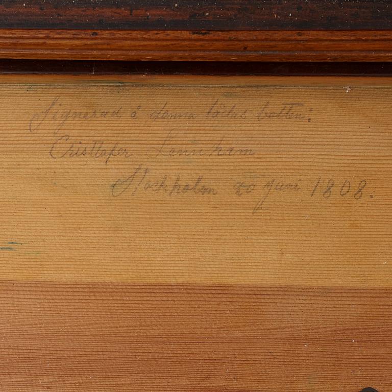 A late Gustavian mahogany secretaire, Stockholm, early 19th century,.
