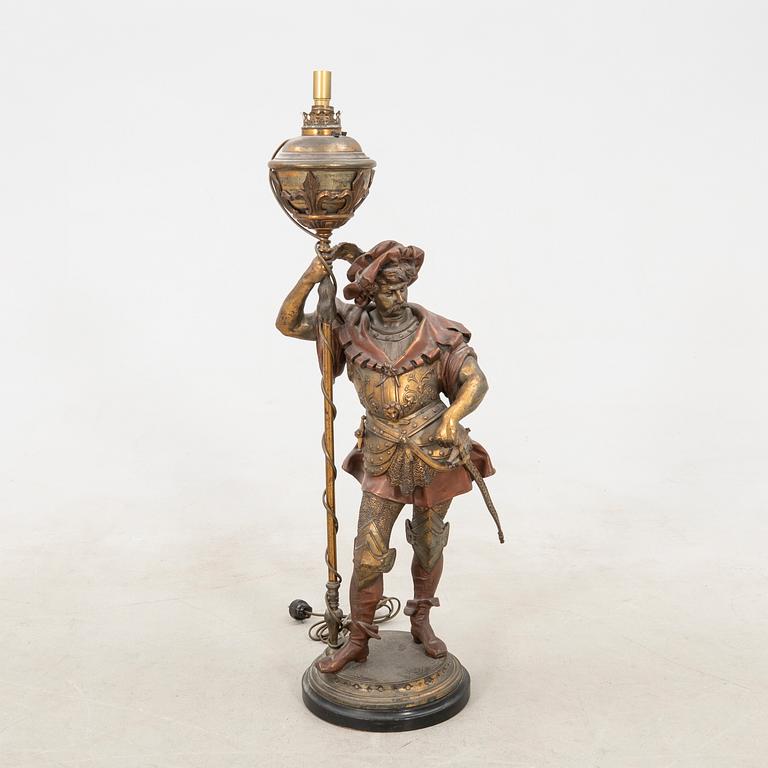 Decorative sculpture/floor oil lamp circa 1900.