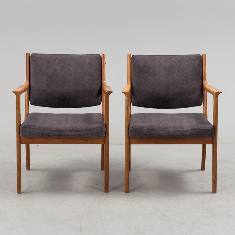 A pair of armchairs by Karl Erik Ekselius, JOC, Vetlanda, 20th century.