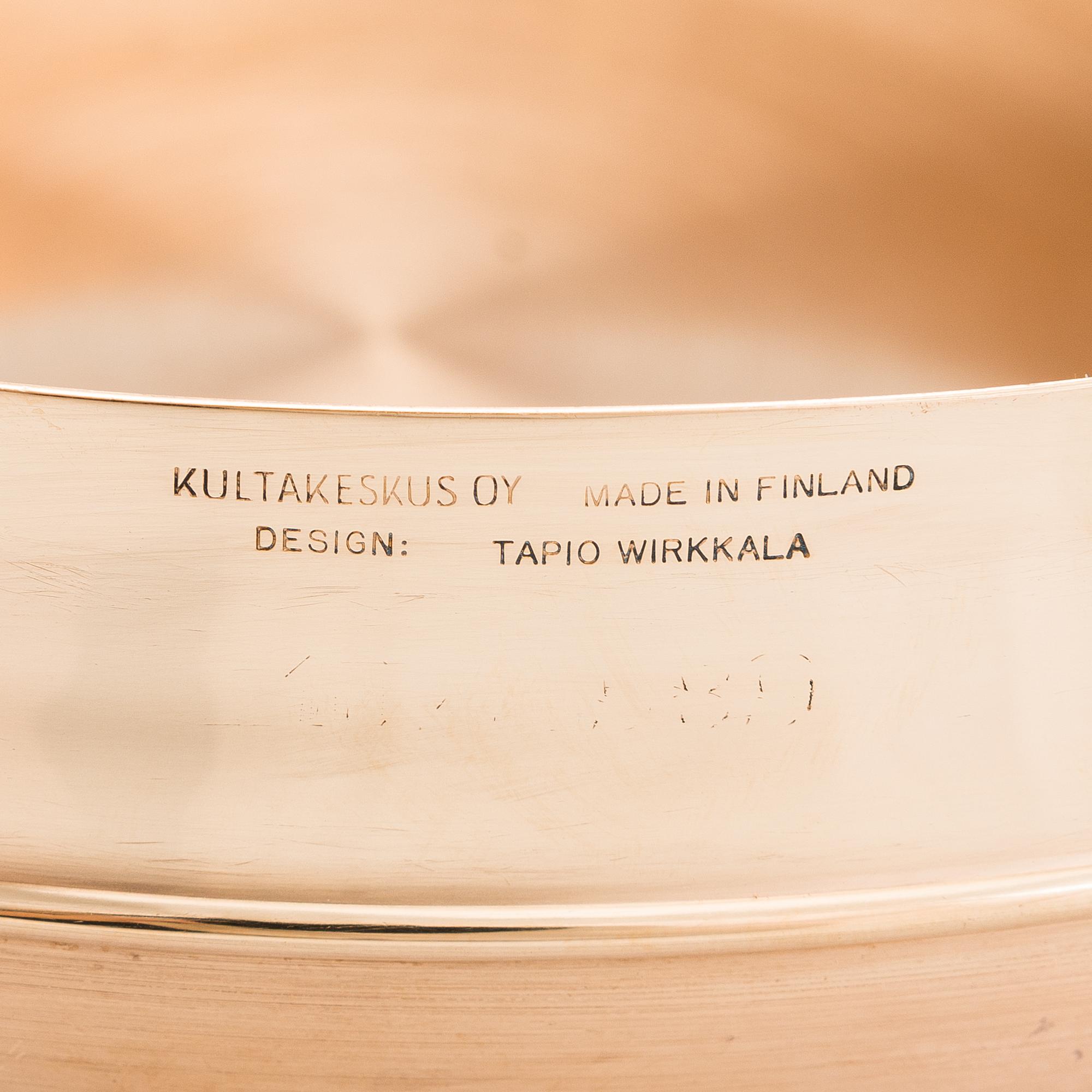 Tapio Wirkkala, maljoja, 3 kpl, Kultakeskus Oy 1970-luku.