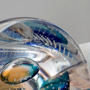 GÖRAN WÄRFF, glasskulptur, "Anden i Glaset", Kosta Boda 1900-taelts senare del. Unik.