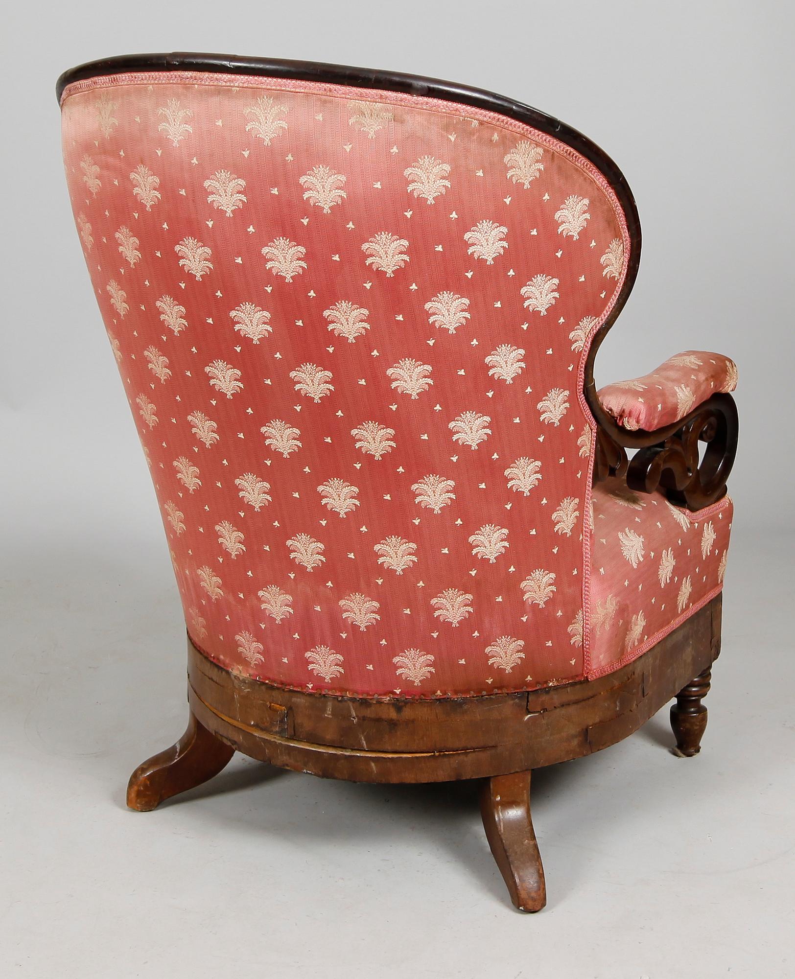 FÅTÖLJ, senempire, 1800-talets mitt.