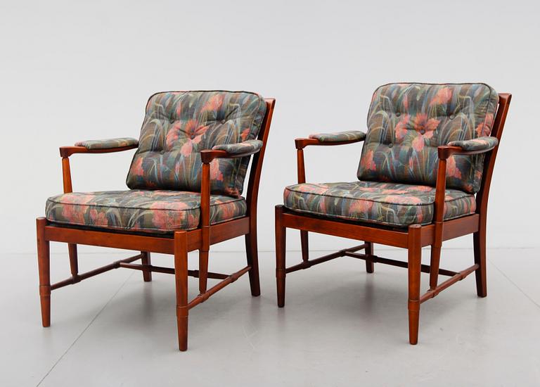 KARMFÅTÖLJER, 1 par, Bröderna Andersson, 1900-talets andra hälft.